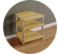 Wzmazingly Gabinete De Audio HiFi De 3/4 Niveles, Soporte HiFi Soporte para Tocadiscos, Rack para Componentes De Audio, Diseño Amortiguador, Armario para Medios De Comunicación(Walnut Brown,3-Tier)