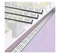 Wzmazingly Kit Canal De Drenaje Delgado De Acero Inoxidable, Exterior Estrecho Canaleta De Desagüe De Zanja Con Rejilla Extraíble Para Agua De Lluvia, Patios, Garajes, Terrazas(3pcs,100x7x3cm)