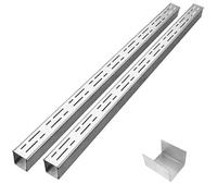 Wzmazingly Kit De Canaleta De Desagüe Exterior Estrecho, Canal De Drenaje De Acero Inoxidable 304 Con Conectores De Extensión, Para Jardín, Patio Y Entrada(2 Pack,100x3.5x3cm)