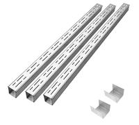 Wzmazingly Kit De Canaleta De Desagüe Exterior Estrecho, Canal De Drenaje De Acero Inoxidable 304 Con Conectores De Extensión, Para Jardín, Patio Y Entrada(3 Pack,100x3.5x3cm)