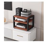 Wzmazingly Mueble Equipo HiFi 2/3/4 Niveles Soporte para Tocadiscos Multifuncional Estante De Audio para Reproductores DVD/Decodificadores Cable/Consolas Videojuegos(Black+Brown,40x35x35.5cm)