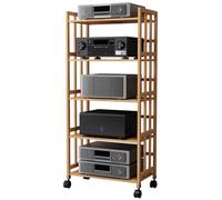Wzmazingly Rack De Audio De 5 Niveles Soporte para Equipo Hi-Fi Soporte para Tocadiscos Componente De Audio/Vídeo Consola Multimedia para Salas De Reuniones, Salas De Grabación(L60*W38*H158cm)