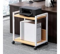 Wzmazingly Soporte HiFi Multicapa Muebles De Grabador, Multifuncional Estantería Multimedia, Componente De Audio/Vídeo Mueble Estéreo, Soporte De Madera para Impresora con Ruedas(White,45x33x52cm)