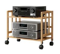 Wzmazingly Soporte para Medios AV De Audio Y Vídeo, Estante Móvil para Componentes De Audio Altura Ajustable para Reproductores De DVD/Decodificadores/Consolas De Videojuegos(2 tier-53cm Tall,L-50cm)