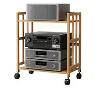 Wzmazingly Soporte para Medios AV De Audio Y Vídeo, Estante Móvil para Componentes De Audio Altura Ajustable para Reproductores De DVD/Decodificadores/Consolas De Videojuegos(2 tier-77cm Tall,L-55cm)