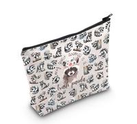 WZMPA Bolsa de cosméticos con temática de mapache, regalo para amantes de los mapaches, My Spirit Animal Is A Trash Panda, bolsa de maquillaje con cremallera, regalo para amantes de los animales,