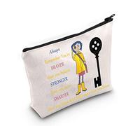 WZMPA Bolsa de cosméticos de película de dibujos animados, regalo para fanáticos de la película, regalo con texto en inglés "You Are Braver Stronger Smarter Than You Think Cartoons", bolsa de