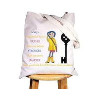 WZMPA Bolsa de cosméticos de película de dibujos animados, regalo para fanáticos de la película, regalo con texto en inglés "You Are Braver Stronger Smarter Than You Think Cartoons", bolsa de