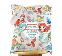 WZMPA Bolsa de cosméticos de sirena, Ariel, princesa, regalo You Are Braver Stronger Beautiful Than You Know Ariel, bolsa de maquillaje con cremallera, Sirena Ariel T, Neceser