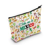 WZMPA Bolsa de cosméticos de viaje a México, regalo de viaje con cremallera Take Me To Mexico, Take México, Ajuste: