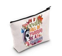 WZMPA Bolsa de maquillaje cosmética de calavera de azúcar mexicana Dia De Los Muertos Regalo en un mundo lleno de princesas Be A Chingona Bolsa de cremallera para mujeres y niñas, Be Chingona, Ajuste