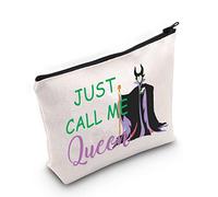 WZMPA Bolsa de maquillaje cosmética de villano para fanáticos de la reina malvada, regalos de Just Call Me Queen con cremallera para mujeres y niñas, Call Me Queen