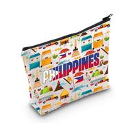 WZMPA Bolsa de maquillaje de Filipinas, regalo de viaje de Filipinas, bolsa con cremallera, regalo de orgullo filipino, Philippines, Ajuste: