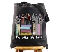 WZMPA Bolsa de maquillaje para álbum de banda, con letra de canción, regalos con texto en inglés "I'm With Band Singer", bolsa de cosméticos con cremallera para fanáticos de Rock Band (I'm with Band