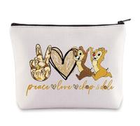 WZMPA Chip Squirrel - Bolsa de cosméticos para amantes de la paz, amor, C&D, bolsa de maquillaje con cremallera, CHIP & DALE, Bolsa de cosméticos