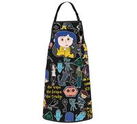 WZMPA Cora Line - Delantal de cocina con puerta secreta para fanáticos de la película, regalos para fanáticos de la película Some Doors Should Not Be Opened, delantal de cocina Cora Line Key Merch, Be