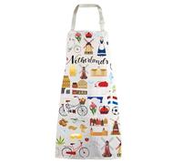 WZMPA Delantal de cocina holandés de Ámsterdam, con bolsillos, accesorios de cocina holandeses, Países Bajos AP, Medium