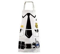 WZMPA Delantal de cocina para uniforme de policía, regalo de cocina, delantal ajustable con bolsillos para asar y hornear, Police White AP, Medium