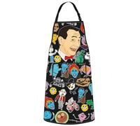 WZMPA Delantal de cocina Peewee Herman de los años 80, diseño de Peewee Herman&Dottie, regalo para los fanáticos de Chuck's Bike-O-Rama, para barbacoa, En el sótano Ap, Medium