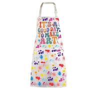 WZMPA Delantal de pintores con bolsillos, ideal como regalo para profesores de arte, con texto en inglés "It's A Good Day To Make Art", ajustable para amantes del arte y estudiantes, Make Art F White,