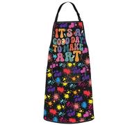 WZMPA Delantal de pintores con bolsillos, ideal como regalo para profesores de arte, con texto en inglés "It's A Good Day To Make Art", ajustable para amantes del arte y estudiantes, Make Art F Bl,