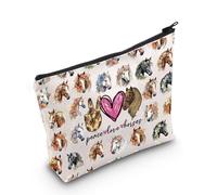 WZMPA Divertida bolsa de cosméticos de caballo para amantes de los caballos, regalo de paz, amor, caballos, bolsa de maquillaje con cremallera, regalo para amantes ecuestres, Peace Horses F, Ajuste