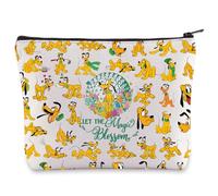 WZMPA Divertida bolsa de cosméticos Pluto Dog Lover Gifts Let The Magic Blossom Bolsa de maquillaje con cremallera de película de dibujos animados, Blossom Pluto F, Ajuste: