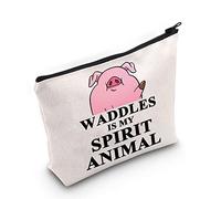 WZMPA Funny Waddles Pig Bolsa de maquillaje cosmético Gravity Movie Fans Gift Waddles Is My Spirit Bolsa de cremallera para mujeres y niñas, Wa-ddle Spirit Animal, Ajuste