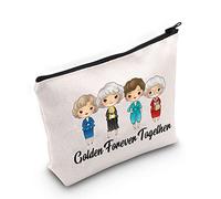 WZMPA Golden TV Show Fans Cosméticos Bolsa Dorado Inspirada Regalo Dorado Juntos Para Siempre Maquillaje Bolsa De Cremallera Para Mujeres Niñas, Golden Together Forever