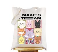 WZMPA Korean Group - Bolsa de lona para amantes de la música K-Pop, regalo para amantes de la música, 8 unidades, 8 Make 1 Team Tg, Large