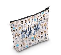 WZMPA Meredith - Bolsa de cosméticos gris con cremallera para fanáticos de Cristina Yang, Seattle Grace Hospital, bolsa de maquillaje con cremallera para fanáticos de la serie de televisión, Pick Me,