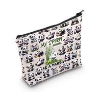 WZMPA Neceser con temática de panda, regalo para amantes de los pandas, My Spirit Animal Is A Panda, bolsa de maquillaje con cremallera, regalo para amantes de los animales, Panda Spirit F, Ajuste
