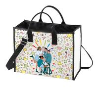 WZMPA Nick And Charlie - Bolsa de lona para niños, inspirada en el amor, bolsa de hombro para fanáticos de las series de televisión, Hearts Bg, Large