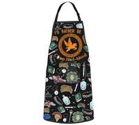 WZMPA Percy Movie - Delantal ajustable para fanáticos de la película Percy, regalo con texto en inglés "I d Rather Be In Camp", delantal de barbacoa para hornear a la parrilla, Camp Half-blood AP,