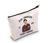 WZMPA Ron Swanson Bolsa de Maquillaje cosmética Parques TV Show Fans Regalo Ron Swanson Is My Spirit Animal Maquillaje Bolsa con Cremallera para Mujeres y niñas, Ron Spirit Animal