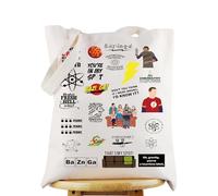 WZMPA Sheldon Cooper - Bolsa de hombro reutilizable para fanáticos del Big Bang Bazinga, regalo para fanáticos de Leonard Hofstadter, I'm Not Crazy Tg, Large