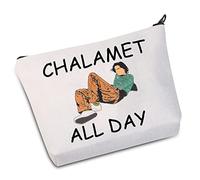 WZMPA Timothe - Bolsa de Maquillaje para fanáticos del Programa de televisión Timothe Chalamet All Da Makeup con Cremallera para Mujeres y niñas, Chalamet Todos, Ajuste: