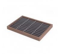 Wzmzjy Bandeja Expositora para Pulseras Organizador de Joyas Caja para Brazaletes Display de Bisutería con 40 Ranuras y Separación Individual Que Evita, Nogal Con Interior Gris Oscuro, 3 Cm