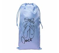 Wzmzjy Bolsa de Ballet Funda con Interior en Poliéster Que Evita Polvo y Rayones en Calzado Adecuada para Clases Ensayos Presentaciones Gimnasio de Recital, Azul Satén