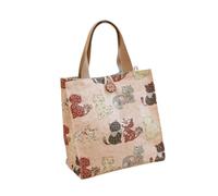 Wzmzjy Bolso de Lona Moderno Y Bonito para El Almuerzo, Ideal para Acampar Y para Viajes Al Aire Libre, Gato Rosa, Individual