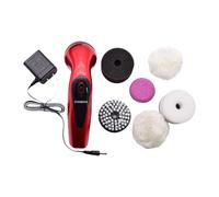 Wzmzjy Cepillo Eléctrico para Zapatos, Kit Eléctrico de Limpieza de Zapatos, Abrillantador, Recargable, Automático, para Zapatos de Cuero, Bolsos, Rojo
