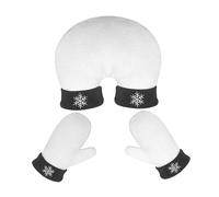 Wzmzjy Par de guantes que se sostienen de la mano, suaves, únicos, cálidos guantes de invierno para correr y trineo, color blanco