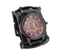 Wzmzjy Reloj Wrt para Hombre, Esfera Redonda, Correa Ancha, Brazalete Lear, Ideal para Fiestas, Novio O Esposo, Verde