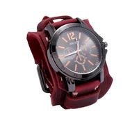 Wzmzjy Reloj Wrt para Hombre, Esfera Redonda, Reloj Lear, Reloj de Pulsera para Regalo, de Negocios, Desplazamientos Diarios, Día de La, Rojo