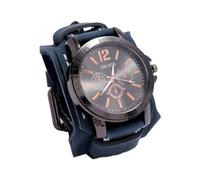 Wzmzjy Reloj Wrt para Hombre, Esfera Redonda, Reloj Lear, Reloj de Pulsera para Regalo, de Negocios, Desplazamientos Diarios, Día de La, Azul