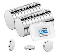 Wzone 20PCS Imanes de Neodimio, 15x3 mm Potentes Imanes para Nevera Imán Pequeño Redondo para Refrigerador Tablero Magnético Puerta Pizarra Proyectos DIY