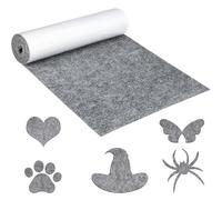 Wzone 31×200cm Fielzo autoadhesivo, alfombra de fieltro gris, cinta de fieltro autoadhesiva, tela de fieltro para cajas de regalo, marcos de fotos, sillas y sofás, etc. (12.2 x 78.74in)