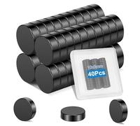 Wzone 40PCS Imanes Neodimio Negros, 10x3 mm Imán Pequeño Redondo Imanes ferrita Potentes para Bricolaje Manualidades Oficina Pinboard Pizarra Magnética Frigorífico