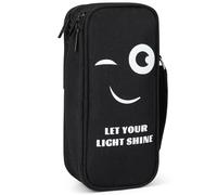 Wzone Estuche para Lápices de Gran Capacidad con Organizador 5 Compartimentos para Niños Niñas, Estuche para Lápices Organizador de Escritorio Escuela y Oficina Estudiante, Let Your Light