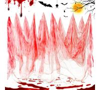 Wzone Paño de gasa para Halloween con falsificación, 215 x 500 cm (84 x 197 pulgadas) XXL para fiestas góticas, casa embrujada y decoración de Halloween